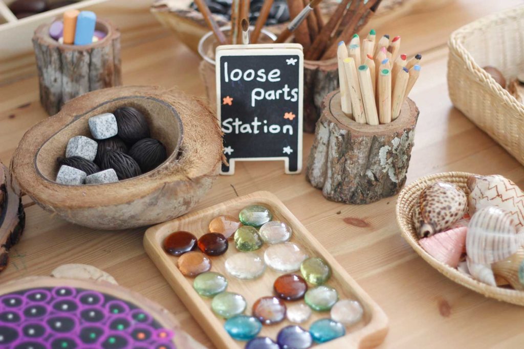 organised loose parts at at British Early Years Centre International Kindergarten, Bangkok