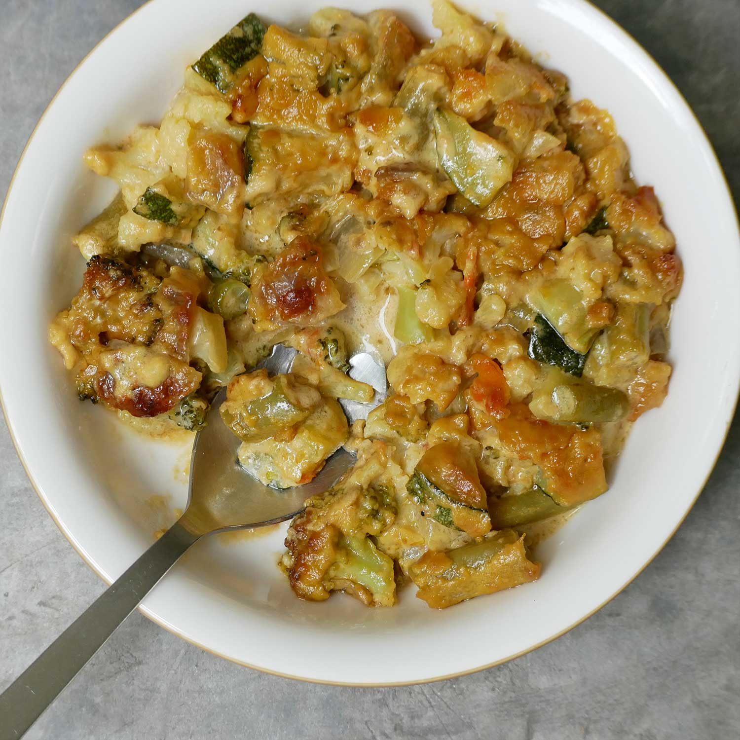 cauliflower and broccoli cashew cheese bake at British Early Years Centre International kindergarten in Bangok