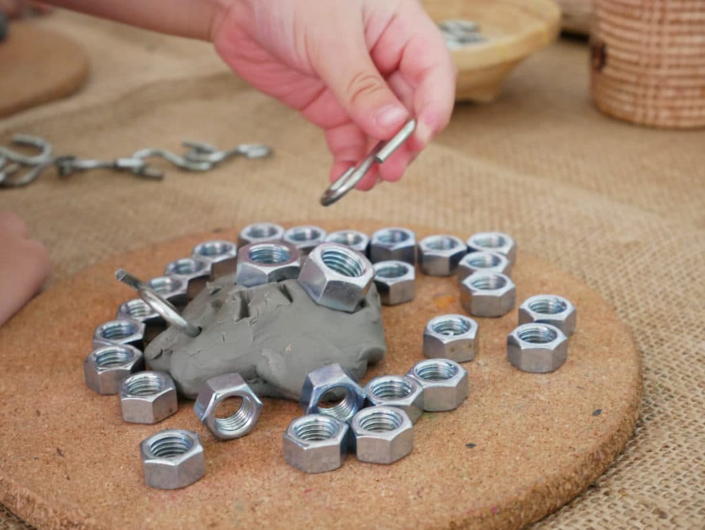 metal and clay sculpture at British Early Years Centre International Kindergarten, Bangkok