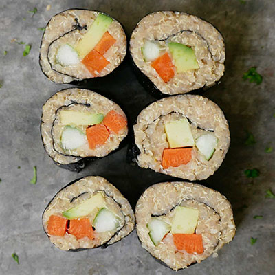 Vegetable quinoa sushi